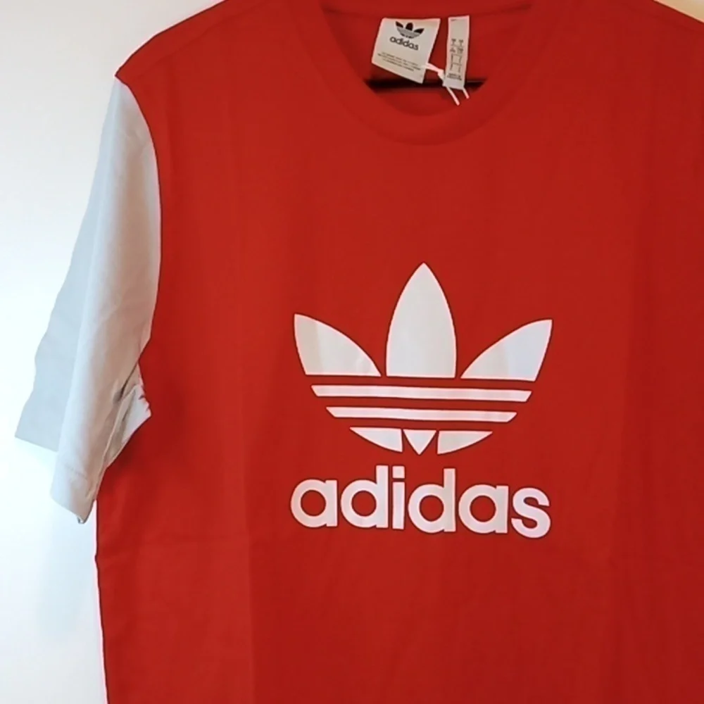 ADIDAS ORIGINALS TREFOIL COLOR BLOCK SHIRT MEN'S SZ LARGE RED NWT  💯